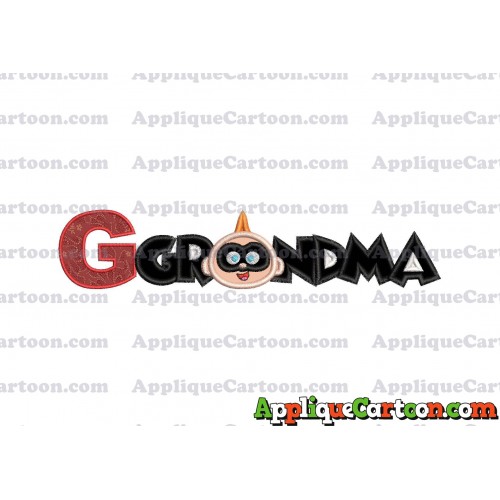 Grandma Jack Jack Parr The Incredibles Applique Embroidery Design With Alphabet G
