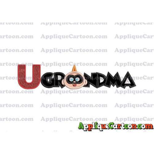 Grandma Jack Jack Parr The Incredibles Applique Embroidery Design With Alphabet U