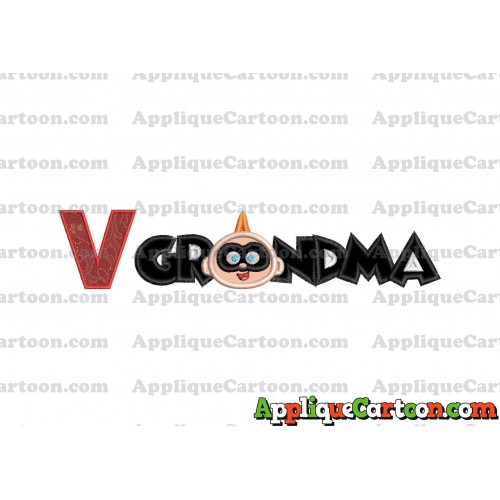 Grandma Jack Jack Parr The Incredibles Applique Embroidery Design With Alphabet V