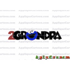 Grandpa Cookie Monster Applique Embroidery Design Birthday Number 2