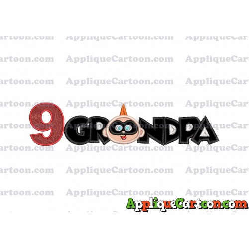 Grandpa Jack Jack Parr The Incredibles Applique Embroidery Design1 Birthday Number 9