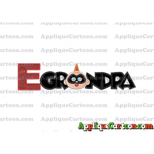 Grandpa Jack Jack Parr The Incredibles Applique Embroidery Design1 With Alphabet E