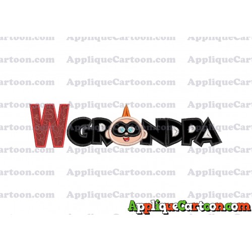 Grandpa Jack Jack Parr The Incredibles Applique Embroidery Design1 With Alphabet W
