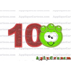 Green Jelly Applique Embroidery Design Birthday Number 10