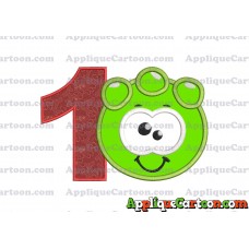 Green Jelly Applique Embroidery Design Birthday Number 1