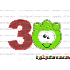 Green Jelly Applique Embroidery Design Birthday Number 3