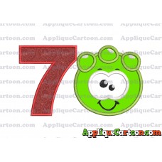 Green Jelly Applique Embroidery Design Birthday Number 7