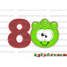 Green Jelly Applique Embroidery Design Birthday Number 8