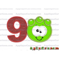 Green Jelly Applique Embroidery Design Birthday Number 9