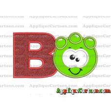 Green Jelly Applique Embroidery Design With Alphabet B