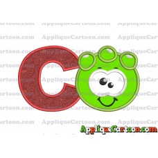 Green Jelly Applique Embroidery Design With Alphabet C