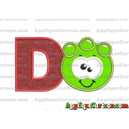Green Jelly Applique Embroidery Design With Alphabet D