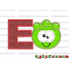 Green Jelly Applique Embroidery Design With Alphabet E