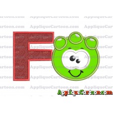 Green Jelly Applique Embroidery Design With Alphabet F