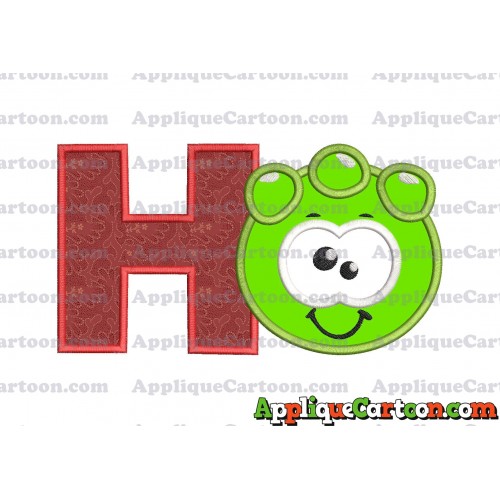 Green Jelly Applique Embroidery Design With Alphabet H