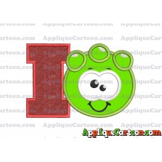 Green Jelly Applique Embroidery Design With Alphabet I