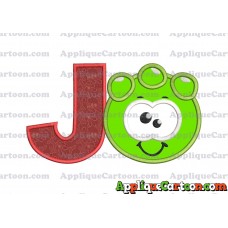 Green Jelly Applique Embroidery Design With Alphabet J