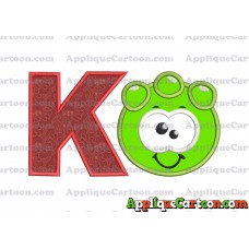 Green Jelly Applique Embroidery Design With Alphabet K