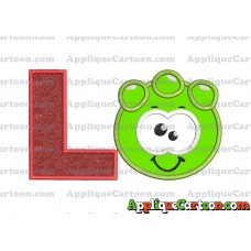 Green Jelly Applique Embroidery Design With Alphabet L
