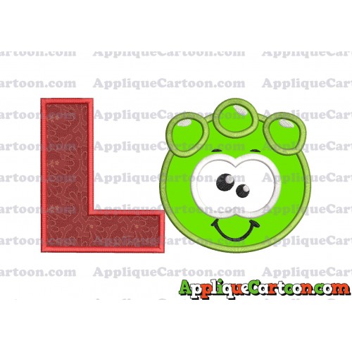 Green Jelly Applique Embroidery Design With Alphabet L
