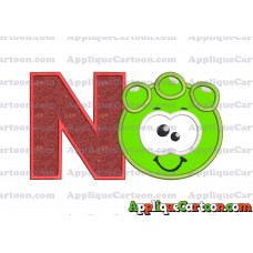 Green Jelly Applique Embroidery Design With Alphabet N