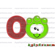 Green Jelly Applique Embroidery Design With Alphabet O