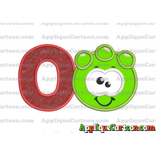 Green Jelly Applique Embroidery Design With Alphabet O