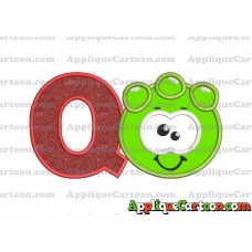 Green Jelly Applique Embroidery Design With Alphabet Q