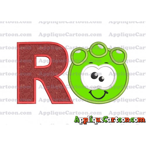 Green Jelly Applique Embroidery Design With Alphabet R
