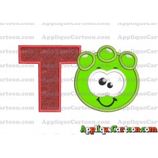 Green Jelly Applique Embroidery Design With Alphabet T