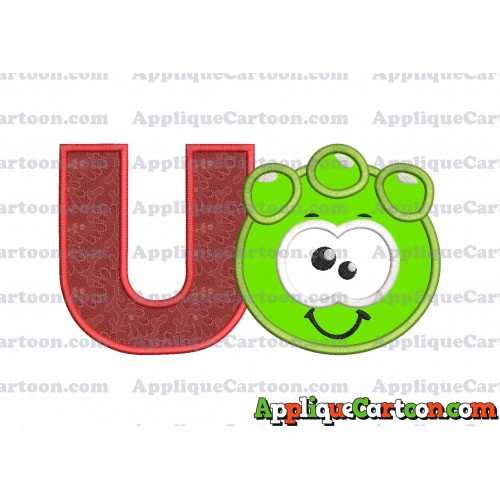 Green Jelly Applique Embroidery Design With Alphabet U