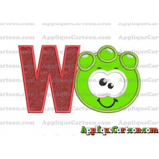 Green Jelly Applique Embroidery Design With Alphabet W