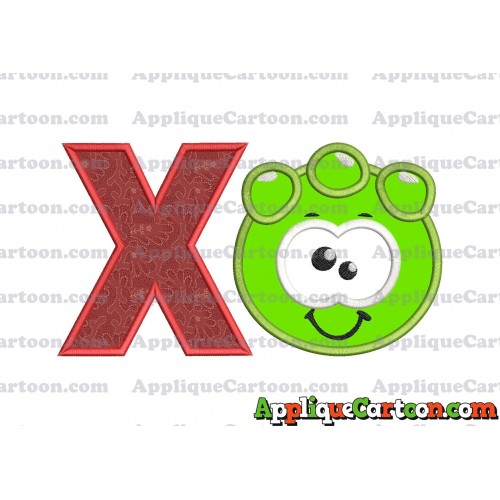 Green Jelly Applique Embroidery Design With Alphabet X