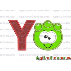 Green Jelly Applique Embroidery Design With Alphabet Y