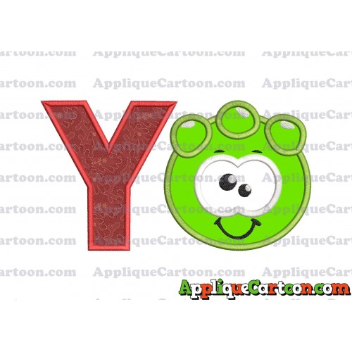 Green Jelly Applique Embroidery Design With Alphabet Y