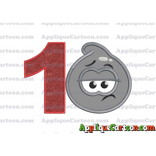 Grey Jelly Applique Embroidery Design Birthday Number 1