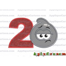 Grey Jelly Applique Embroidery Design Birthday Number 2