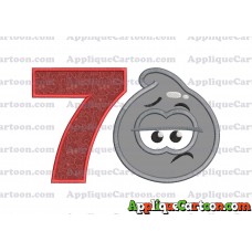 Grey Jelly Applique Embroidery Design Birthday Number 7