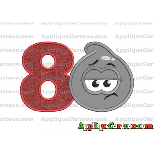 Grey Jelly Applique Embroidery Design Birthday Number 8