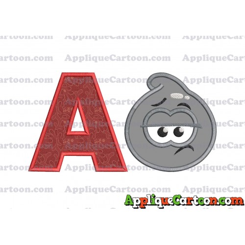 Grey Jelly Applique Embroidery Design With Alphabet A