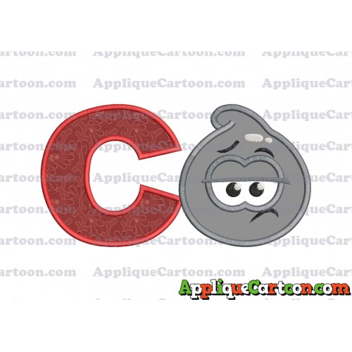 Grey Jelly Applique Embroidery Design With Alphabet C