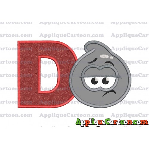 Grey Jelly Applique Embroidery Design With Alphabet D