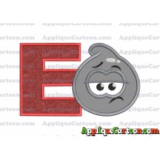 Grey Jelly Applique Embroidery Design With Alphabet E