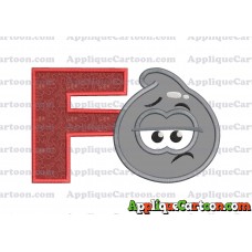 Grey Jelly Applique Embroidery Design With Alphabet F