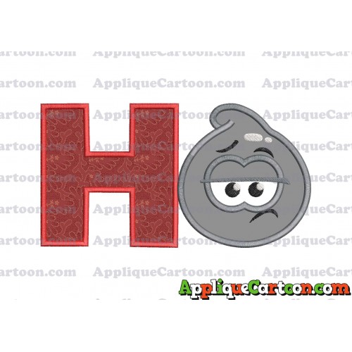 Grey Jelly Applique Embroidery Design With Alphabet H
