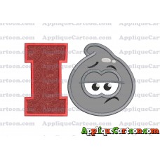 Grey Jelly Applique Embroidery Design With Alphabet I