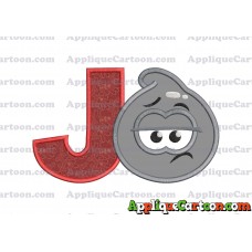 Grey Jelly Applique Embroidery Design With Alphabet J
