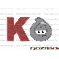 Grey Jelly Applique Embroidery Design With Alphabet K