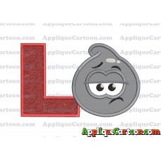 Grey Jelly Applique Embroidery Design With Alphabet L