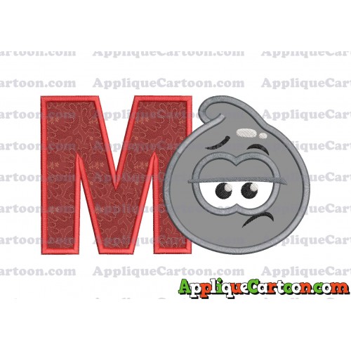 Grey Jelly Applique Embroidery Design With Alphabet M